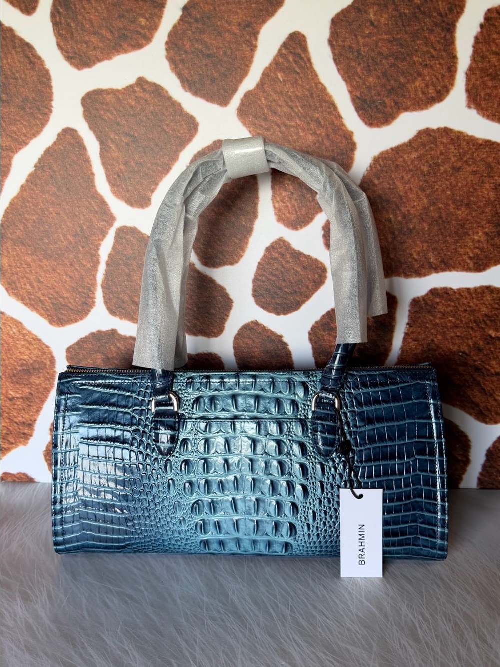 GORGEOUS BLUE Brahmin Sophia Retro Blue Melbourne bag NWT HTF - Picture 7 of 11